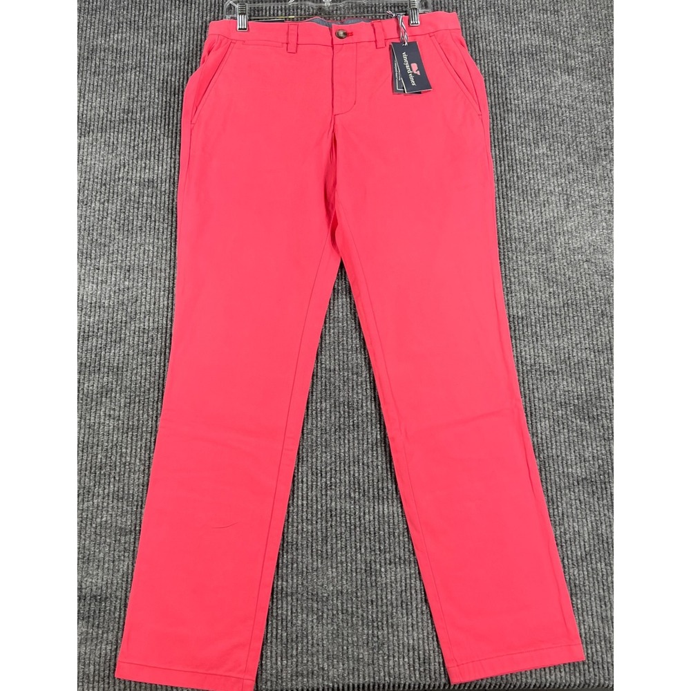 Vineyard Vines Breaker Pants Mens 32x32 Pink Chino Stretch Casual Golf New